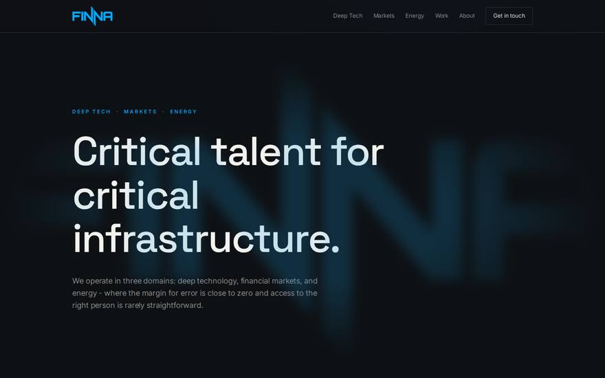 Finna Group website built by Bristow & Hardy